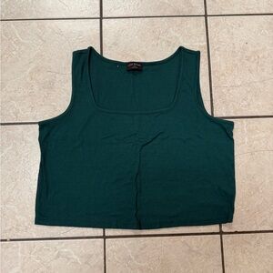Lane Bryant Women’s Plus Size 22/24 Green Ribbed Cropped Tank Top